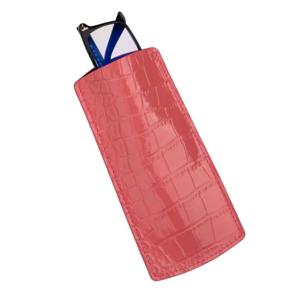 Authentic Calfskin Alligator‑Texture Glasses Pouch Rogue